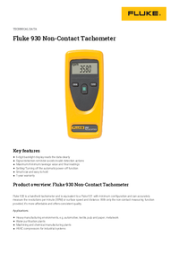Thumbnail of document Data Sheet - 930 Non-Contact Tachometer